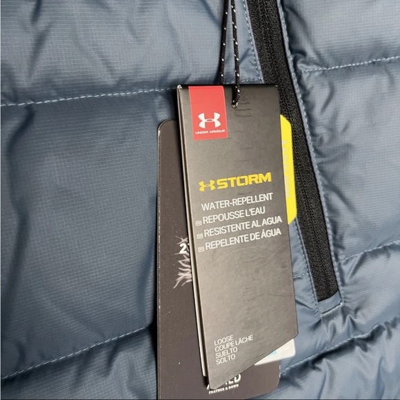 Under Armor Storm Cold Gear Puffer Vest Sz L Mechanic Blue 600 Down Outdoor NWT - Picture 5 of 15